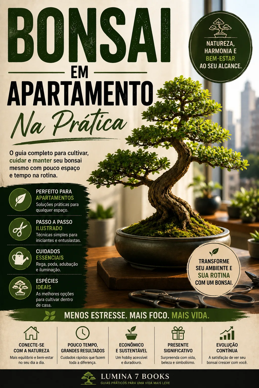 Capa de Bonsai em apartamento na prática