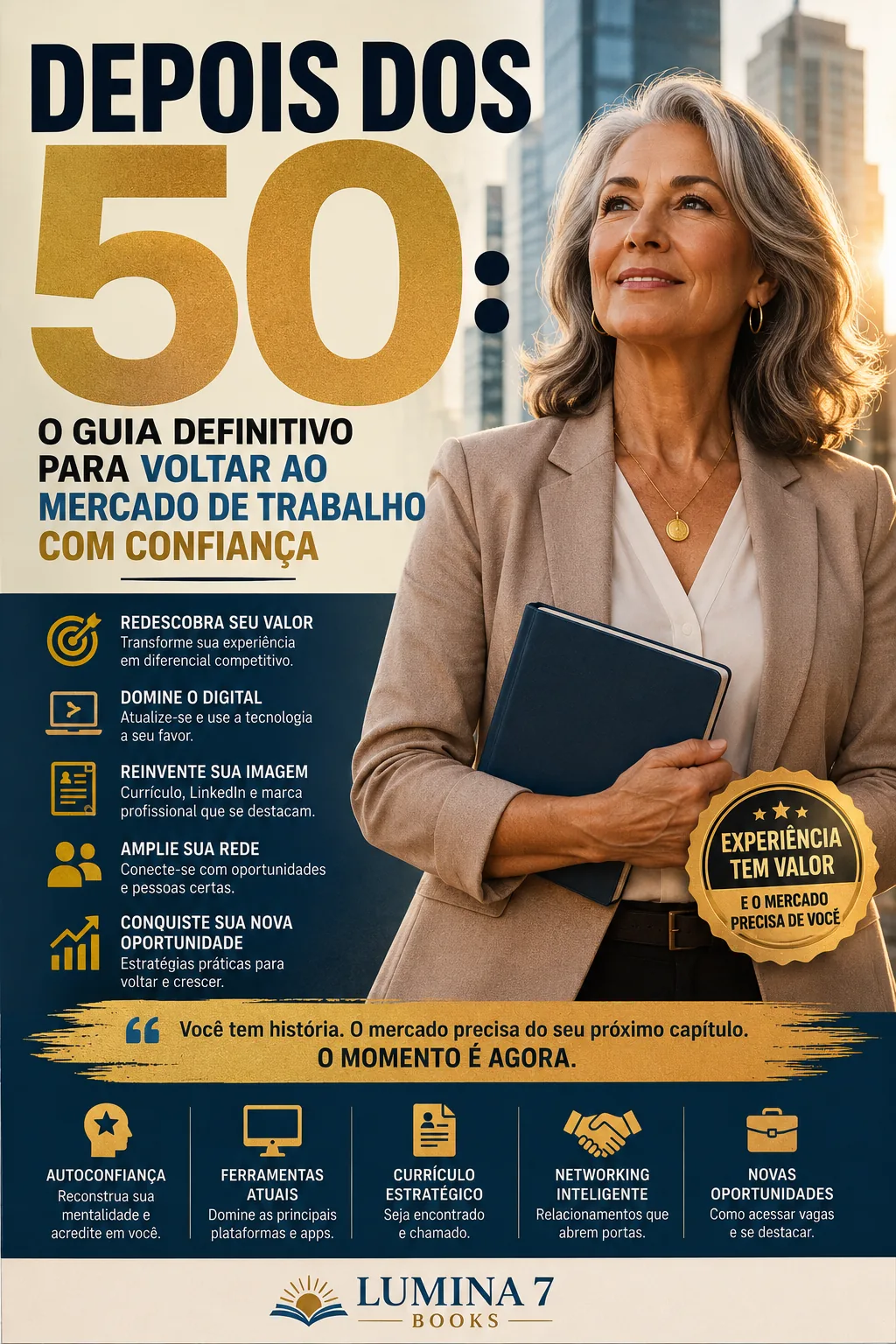 Capa de Depois dos 50: O Guia Definitivo para Voltar ao Mercado de Trabalho com Confiança