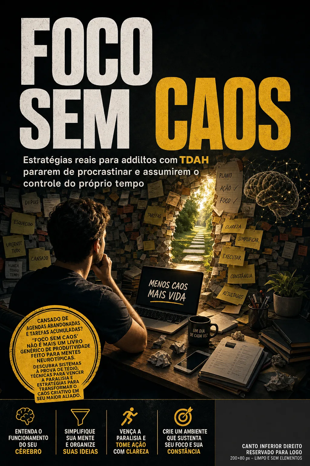 Capa de Foco Sem Caos para TDAH