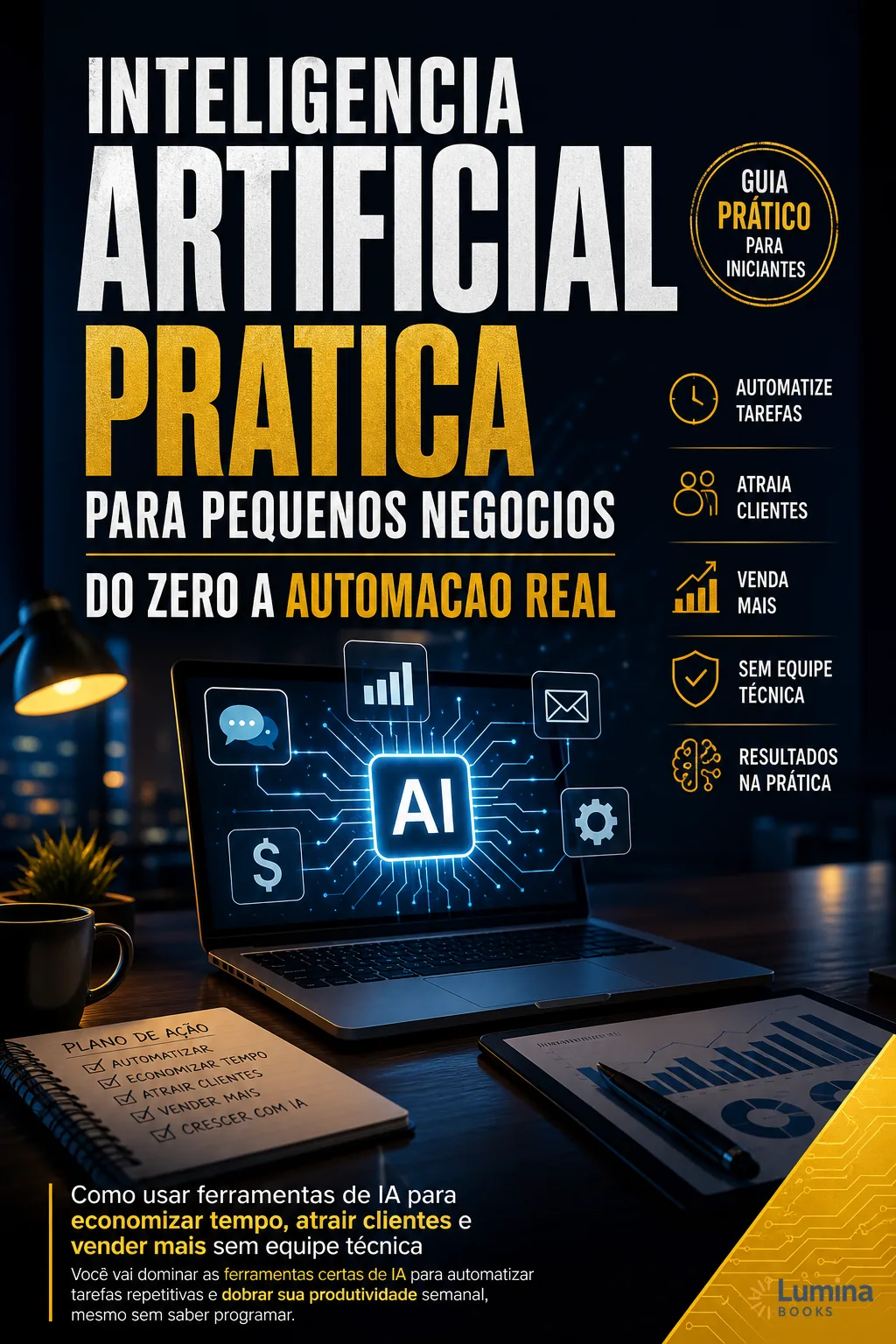 Capa de Inteligencia Artificial Pratica Para Pequenos Negocios Do Zero A Automacao Real